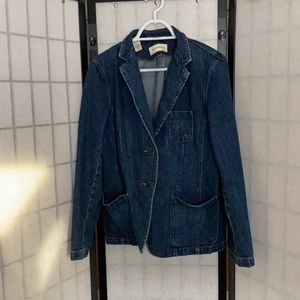 Indigo Blazer Style Jean Jacket
